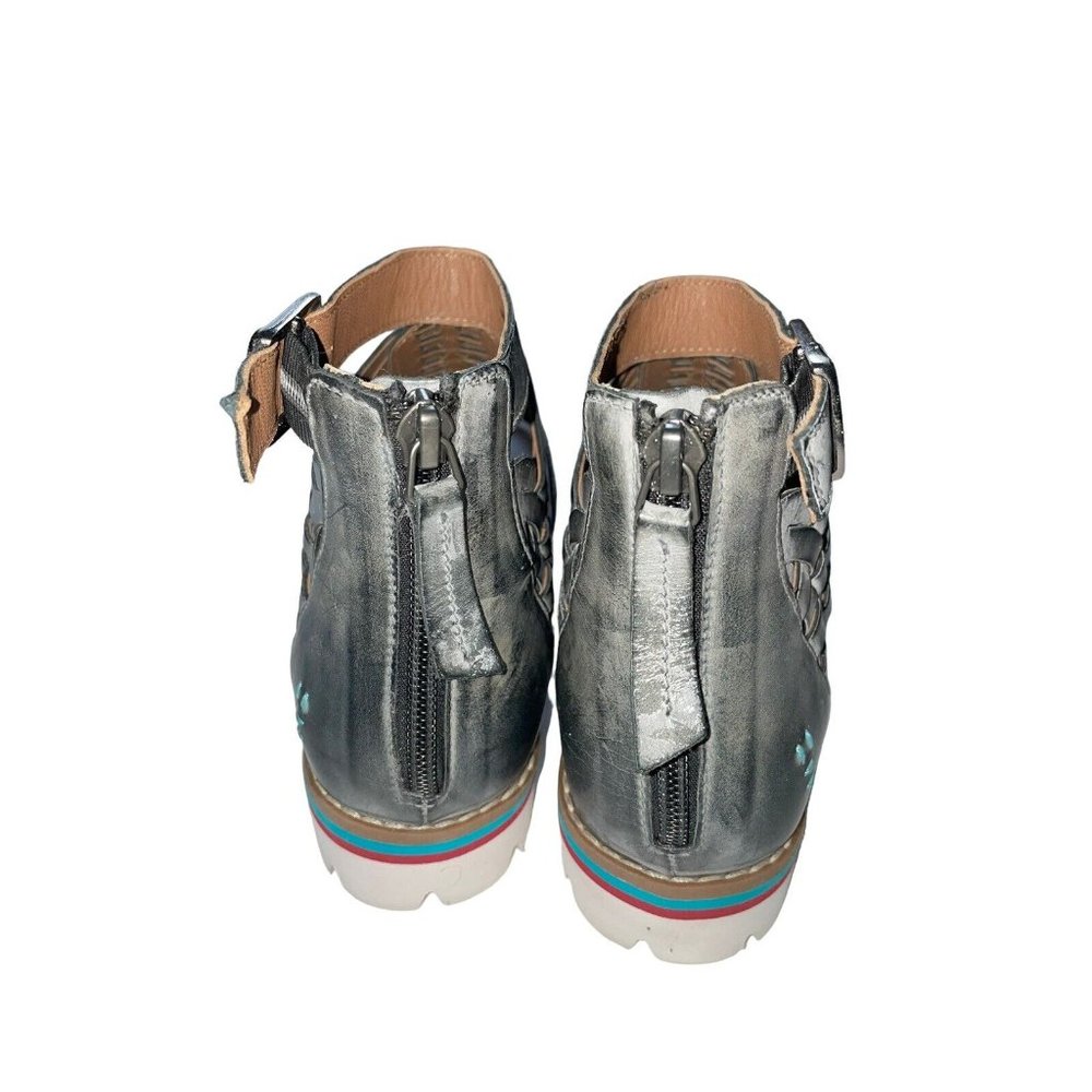 NIB Roan By Bed Stu Size 8.5 Gray Gladiator Leather Sandals  Zip Closure - Picture 10 of 10